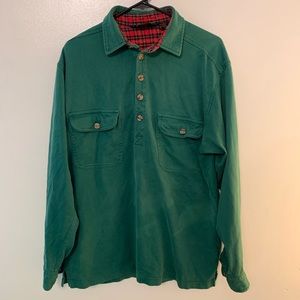 Vtg Eddie Bauer 1/4 Button Shirt